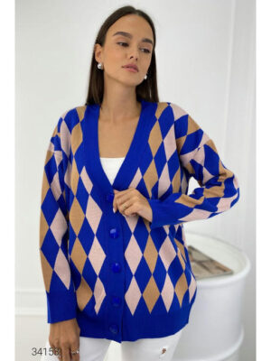 Кардиган с ромбовидным узором