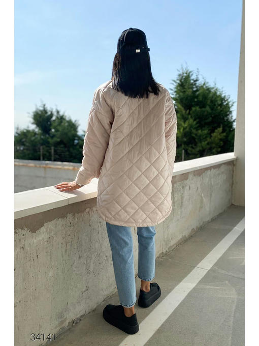 Стеганная куртка с отложным воротом — изображение 4