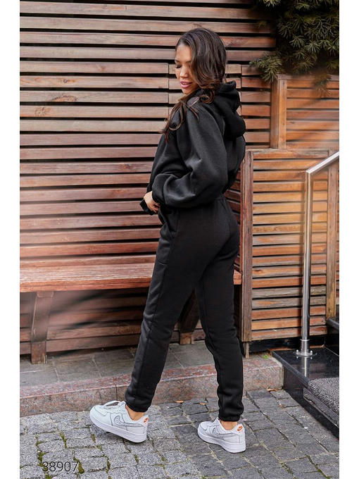 Теплый базовый женский костюм с капюшоном — изображение 3