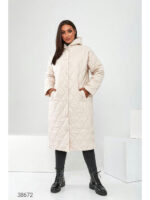 Женское стеганое пальто с капюшоном