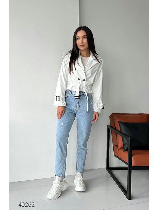 Тренч короткий из экокожи — изображение 4