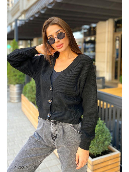 Вязаный кардиган с V-образным вырезом — изображение 2