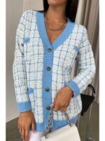 Вязаный кардиган с накладными карманами