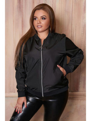 Бомбер с контрастными манжетами