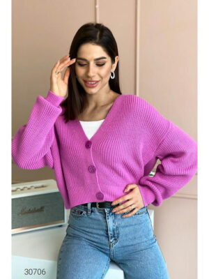 Вязаный кардиган с V-образным вырезом