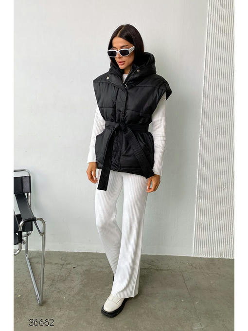 Жилет с капюшоном и поясом — изображение 2