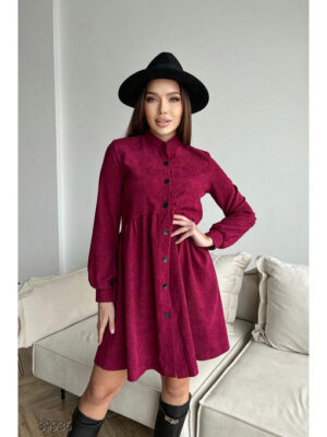 Вельветовое платье-рубашка А-силуэта