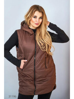 Стеганный жилет с капюшоном