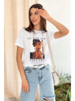 Футболка из хлопка с принтом