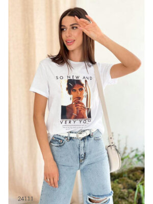 Футболка из хлопка с принтом