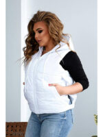 Женский жилет большого размера с капюшоном