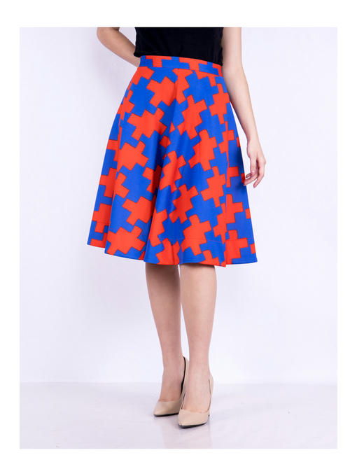 Юбка красно-синяя