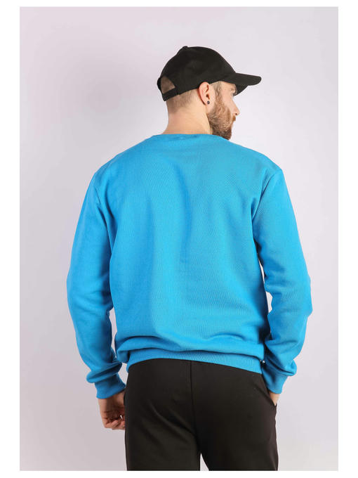 Свитшот мужской бирюзовый на тонком флисе — изображение 3