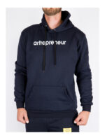 Худи мужское темно-синее на флисе