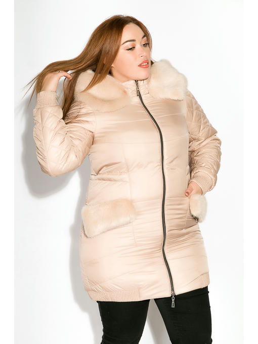 Пуховик женский однотонный — изображение 8