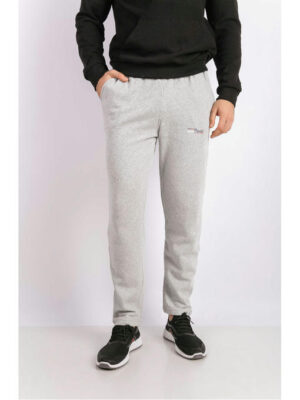 Брюки спортивные мужские светло-серые на тонком флисе
