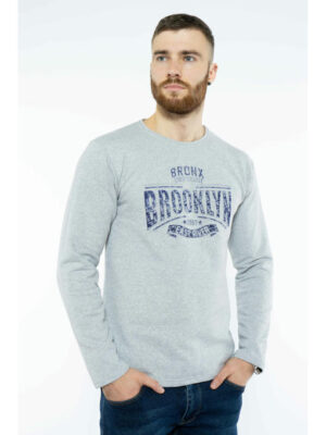 Джемпер с принтом на флисе