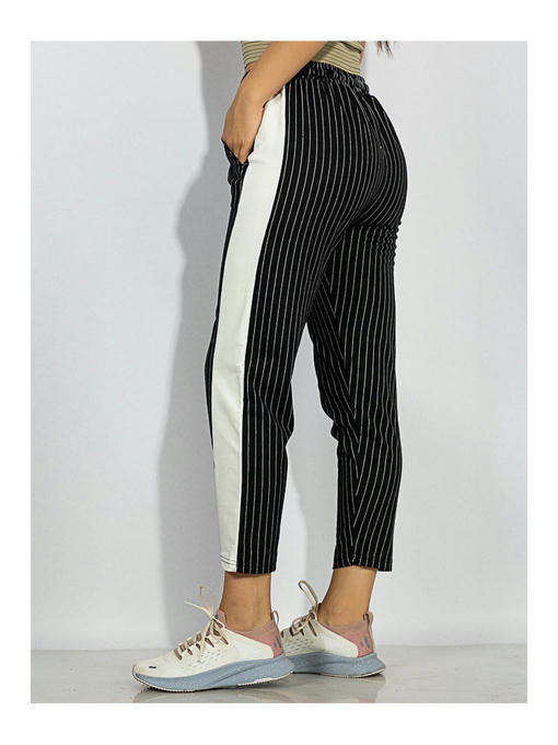 Брюки спортивные женские черно-молочные — изображение 3