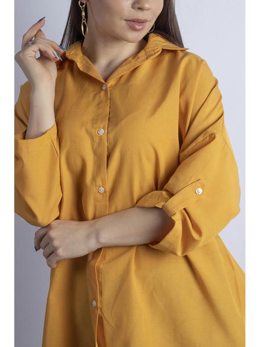Рубашка женская горчичная — изображение 6
