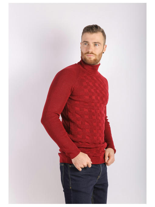 Бордовый мужской гольф — изображение 3