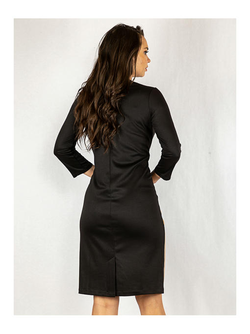 Платье батал черно-коричневое — изображение 4