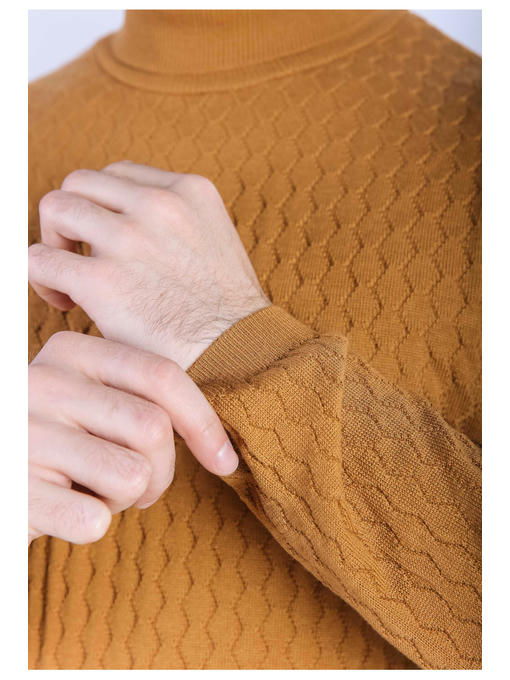 Гольф мужской горчичный — изображение 5