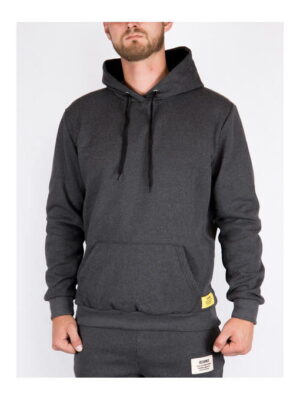 Худи мужское темно-серое на флисе