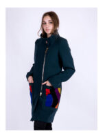 Пальто женское зеленое