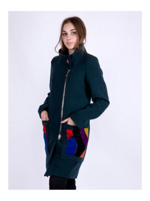 Пальто женское зеленое