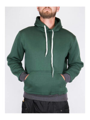 Худи мужское зеленое на флисе