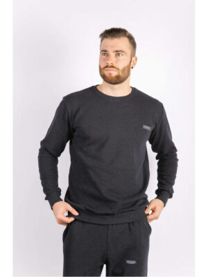 Свитшот мужской темно-синий на тонком флисе