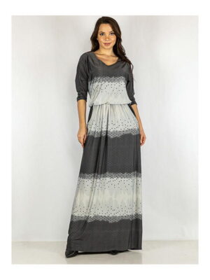 Платье батал серо-сизое