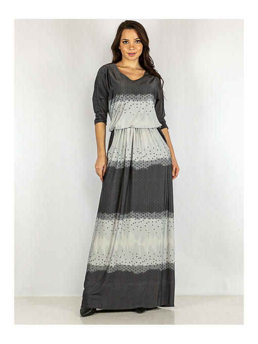 Платье батал серо-сизое