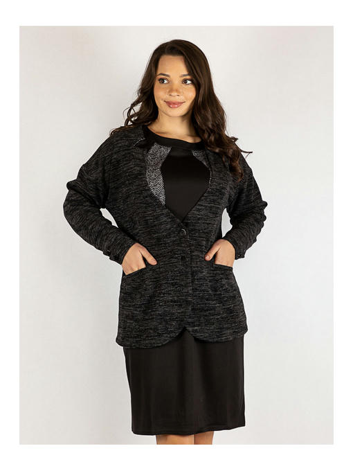 Кардиган женский батал темно-серый — изображение 4