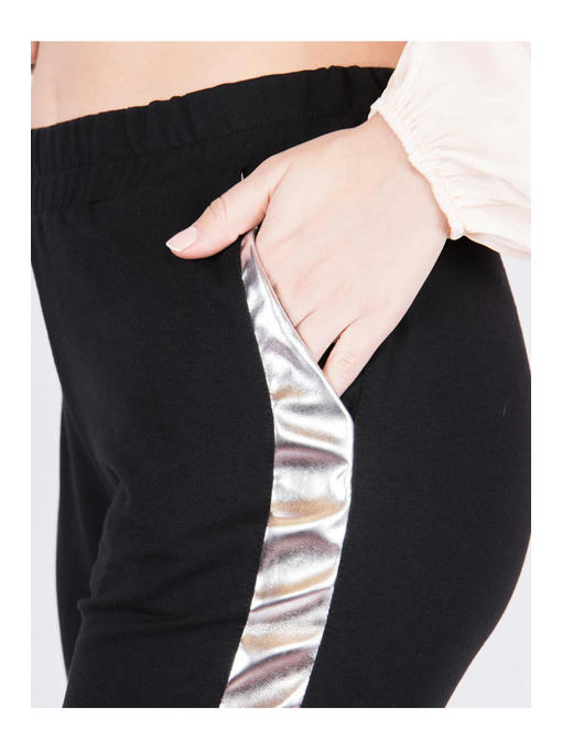 Брюки спортивные женские черно-серябристые — изображение 2