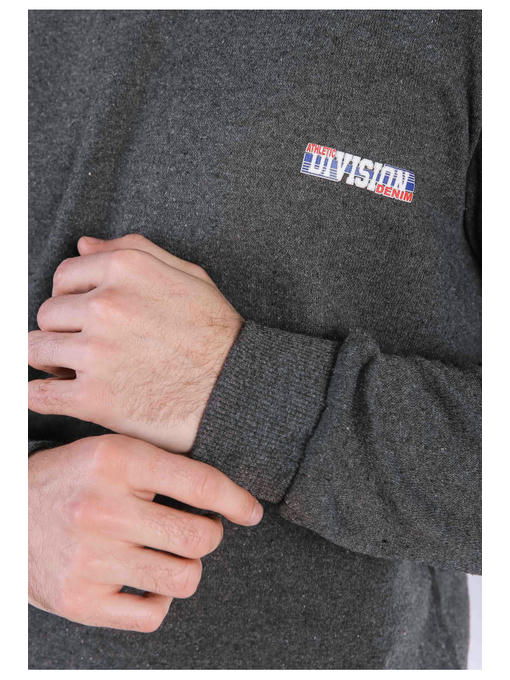 Свитшот мужской темно-серый на тонком флисе — изображение 4