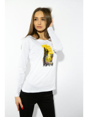 Лонгслив женский с принтом