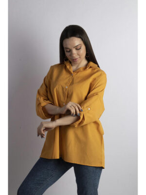 Рубашка женская горчичная