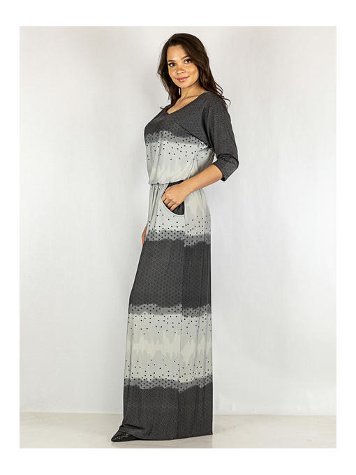 Платье батал серо-сизое — изображение 3