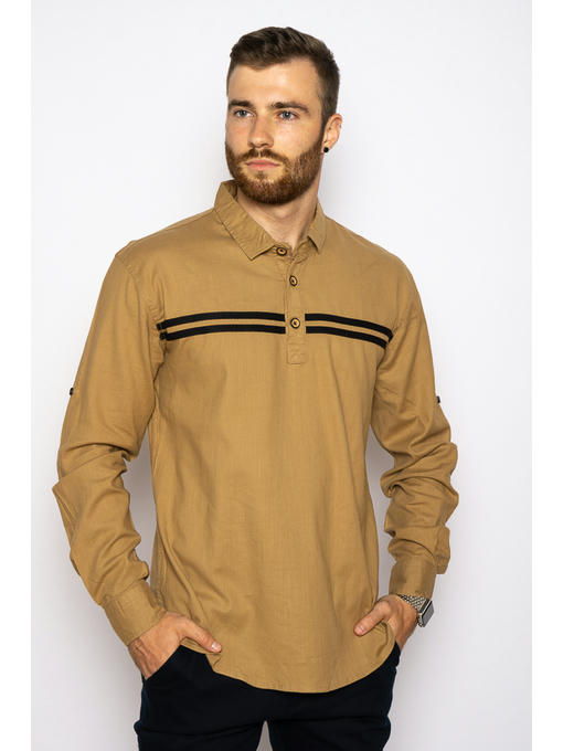 Рубашка с длинными рукавами в полоску — изображение 9