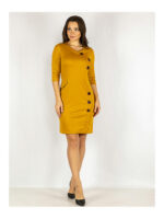 Платье цвет горчичный