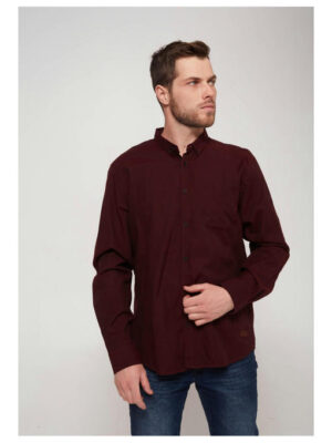 Рубашка мужская бордовая