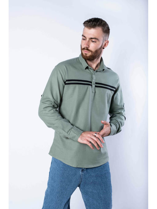 Рубашка с длинными рукавами в полоску — изображение 3