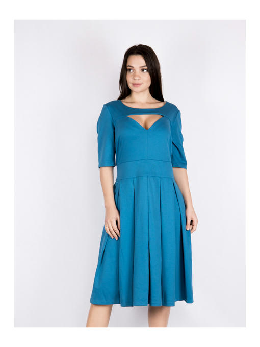 Платье батал синее