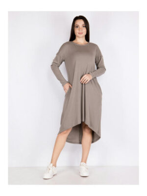 Платье батал серое