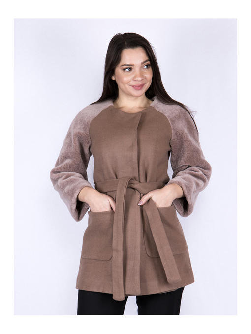 Полупальто женское бежевое — изображение 2