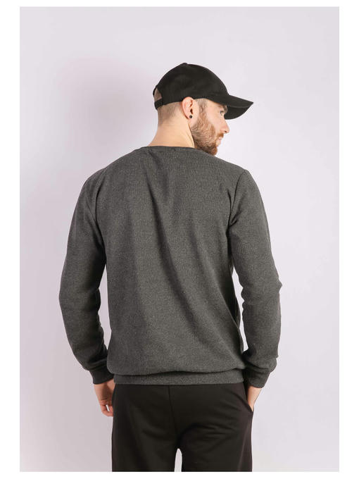 Свитшот мужской темно-серый на тонком флисе — изображение 3