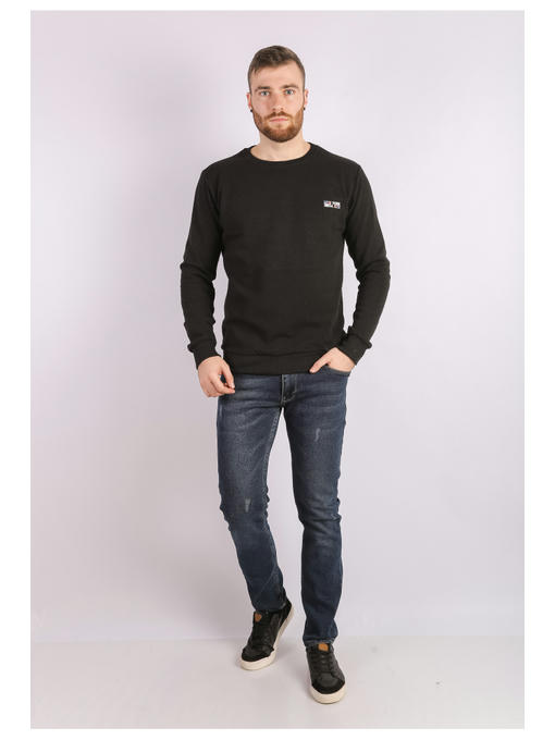 Свитшот мужской черный на тонком флисе — изображение 2