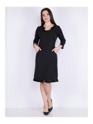 Платье батал черное