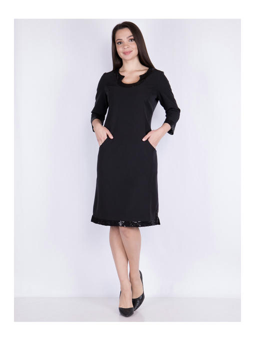 Платье батал черное